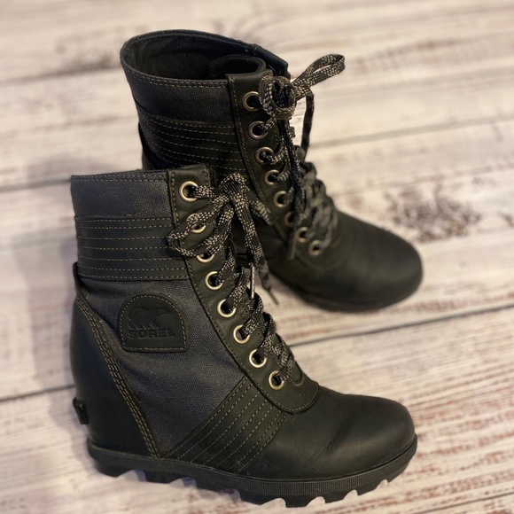 sorel lexie wedge black